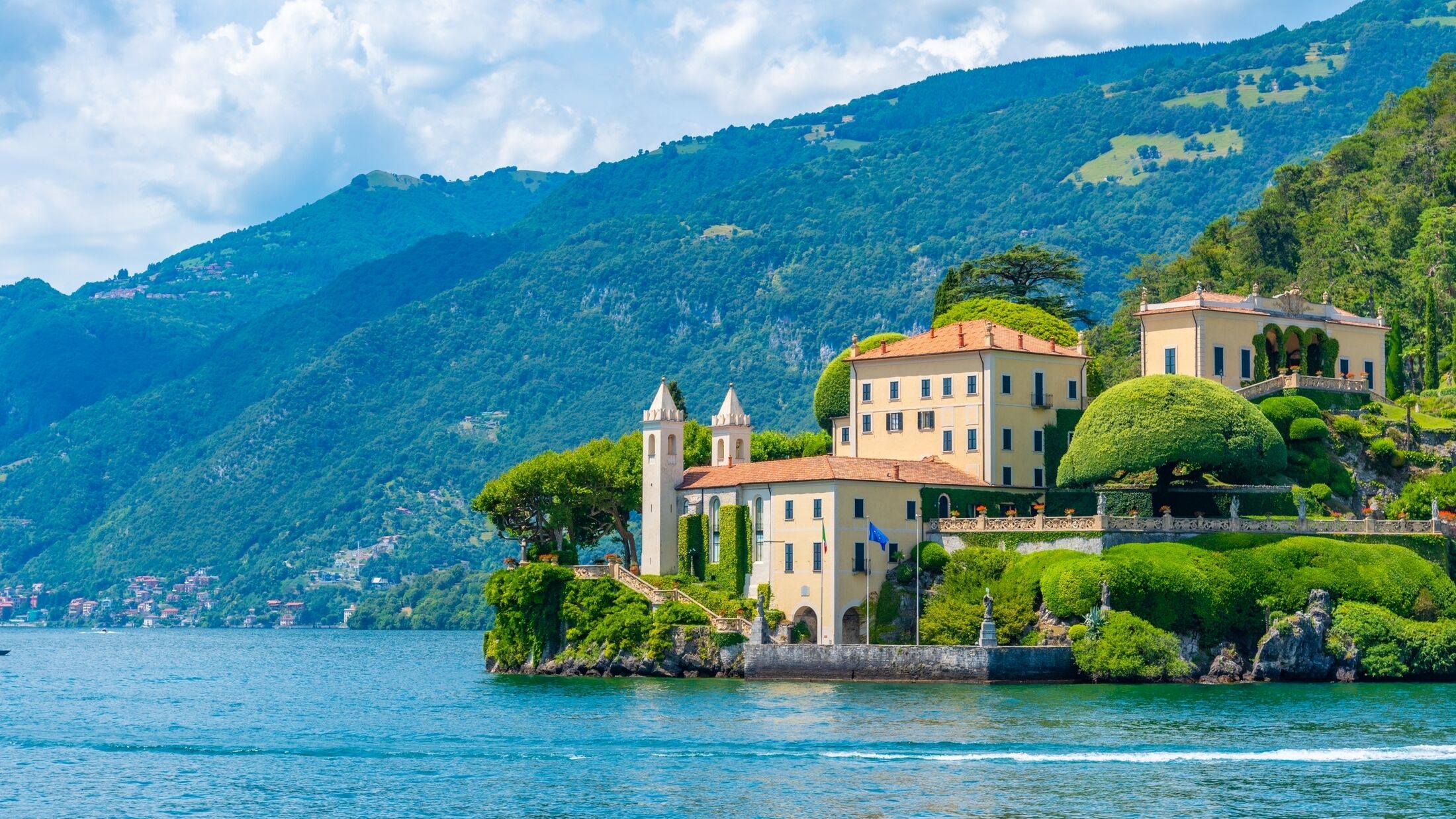 Villa del Balbianello at lake Como in Italy
